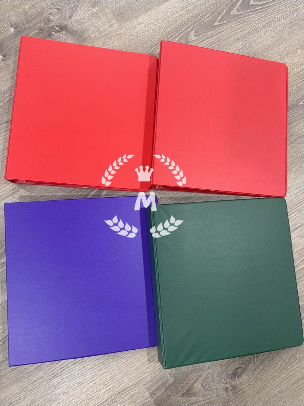 3-Ring 1 inch Binders with D Metal Rings two interior pockets Set of 4
